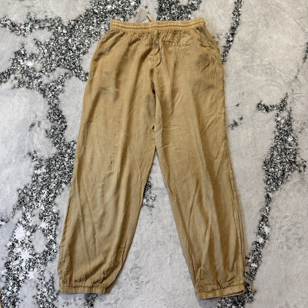 Solitaire Pants Womens Size M Brown Pull On Drawstring Waist 100% Rayon - Picture 2 of 10